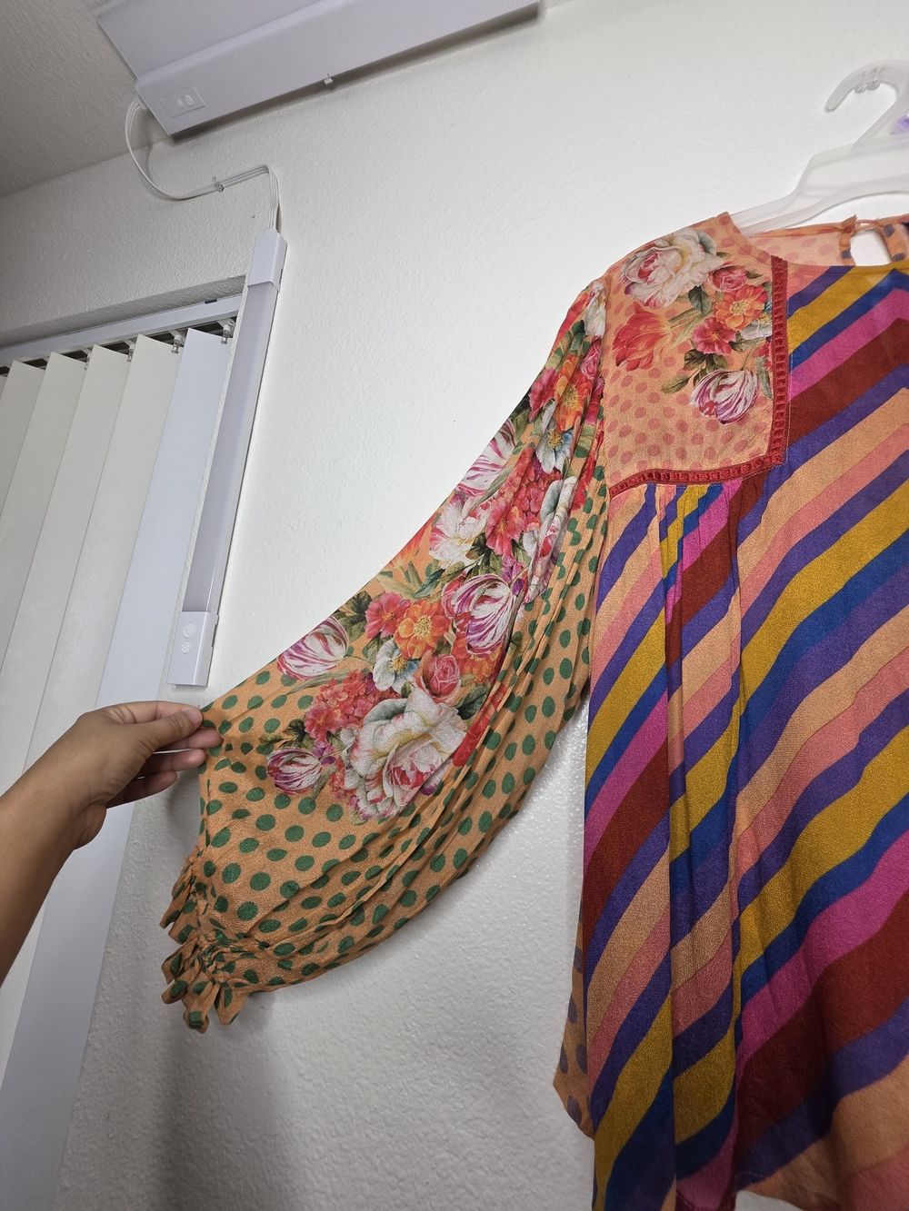 bl.nk by Anthropologie size L Multicolor Woven Floral boho Balloon Sleeve Blouse - Picture 8 of 14